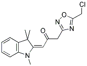 (3E)-1-[5-(CHLOROMETHYL)-1,2,4-OXADIAZOL-3-YL]-3-(1,3,3-TRIMETHYL-1,3-DIHYDRO-2H-INDOL-2-YLIDENE)ACETONE Struktur