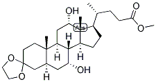 METHYL 3,3-ETHYLENEDIOXY-7A,12ALPHA-DIHYDROXY-5A-CHOLANOATE Struktur