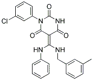 5-{(Z)-ANILINO[(3-METHYLBENZYL)AMINO]METHYLIDENE}-1-(3-CHLOROPHENYL)-2,4,6(1H,3H)-PYRIMIDINETRIONE Struktur