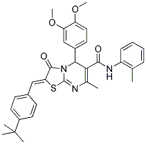 (Z)-2-(4-TERT-BUTYLBENZYLIDENE)-5-(3,4-DIMETHOXYPHENYL)-7-METHYL-3-OXO-N-O-TOLYL-3,5-DIHYDRO-2H-THIAZOLO[3,2-A]PYRIMIDINE-6-CARBOXAMIDE Struktur