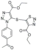 ETHYL 5-{[1-(4-ACETYLPHENYL)-4-(ETHOXYCARBONYL)-1H-1,2,3-TRIAZOL-5-YL]THIO}-1,2,3-THIADIAZOLE-4-CARBOXYLATE Struktur