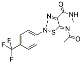 (5Z)-5-(ACETYLIMINO)-N-METHYL-2-[4-(TRIFLUOROMETHYL)PHENYL]-2,5-DIHYDRO-1,2,3-THIADIAZOLE-4-CARBOXAMIDE Struktur