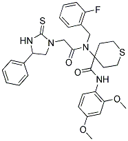 N-(2,4-DIMETHOXYPHENYL)-4-(N-(2-FLUOROBENZYL)-2-(4-PHENYL-2-THIOXOIMIDAZOLIDIN-1-YL)ACETAMIDO)-TETRAHYDRO-2H-THIOPYRAN-4-CARBOXAMIDE Struktur