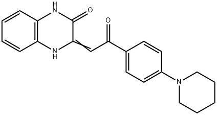 3-[2-OXO-2-(4-PIPERIDIN-1-YL-PHENYL)-ETH-(Z)-YLIDENE]-3,4-DIHYDRO-1H-QUINOXALIN-2-ONE Struktur