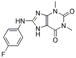 8-[(4-FLUOROPHENYL)AMINO]-1,3-DIMETHYL-3,7-DIHYDRO-1H-PURINE-2,6-DIONE Struktur