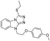 3-ETHYLSULFANYL-9-[2-(4-METHOXY-PHENOXY)-ETHYL]-9H-BENZO[4,5]IMIDAZO[2,1-C][1,2,4]TRIAZOLE Struktur