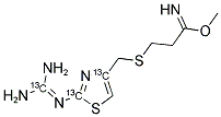 METHYL 3-[2-[(DIAMINOMETHYLENE-13C)AMINO-4-[2,4-13C2-THIAZOLYL]METHYL]-THIO]PROPIONIMIDATE Struktur