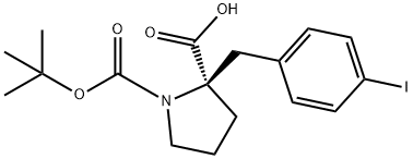 BOC-(R)-ALPHA-(4-IODO-BENZYL)-PROLINE Struktur