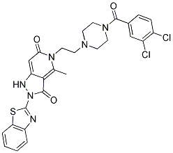 2-(BENZO[D]THIAZOL-2-YL)-5-(2-(4-(3,4-DICHLOROBENZOYL)PIPERAZIN-1-YL)ETHYL)-4-METHYL-1,2-DIHYDRO-5H-PYRAZOLO[4,3-C]PYRIDINE-3,6-DIONE Struktur