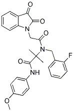 2-(2-(2,3-DIOXOINDOLIN-1-YL)-N-(2-FLUOROBENZYL)ACETAMIDO)-N-(4-METHOXYPHENYL)-2-METHYLPROPANAMIDE Struktur