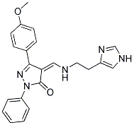 (4Z)-4-({[2-(1H-IMIDAZOL-4-YL)ETHYL]AMINO}METHYLENE)-5-(4-METHOXYPHENYL)-2-PHENYL-2,4-DIHYDRO-3H-PYRAZOL-3-ONE Struktur