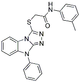 2-(9-PHENYL-9H-BENZO[4,5]IMIDAZO[2,1-C][1,2,4]TRIAZOL-3-YLSULFANYL)-N-M-TOLYL-ACETAMIDE Struktur