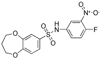 N-(4-FLUORO-3-NITROPHENYL)-3,4-DIHYDRO-2H-1,5-BENZODIOXEPINE-7-SULFONAMIDE Struktur