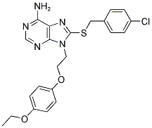 8-(4-CHLORO-BENZYLSULFANYL)-9-[2-(4-ETHOXY-PHENOXY)-ETHYL]-9H-PURIN-6-YLAMINE Struktur