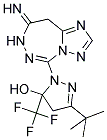 3-TERT-BUTYL-1-(8-IMINO-8,9-DIHYDRO-7H-[1,2,4]TRIAZOLO[1,5-D][1,2,4]TRIAZEPIN-5-YL)-5-(TRIFLUOROMETHYL)-4,5-DIHYDRO-1H-PYRAZOL-5-OL Struktur