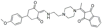 2-(1-(4-(2-((4-(4-METHOXYPHENYL)-2,6-DIOXOCYCLOHEXYLIDENE)METHYLAMINO)ETHYL)PIPERAZIN-1-YL)ETHYLIDENE)-2H-INDENE-1,3-DIONE Struktur