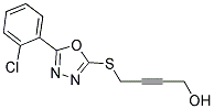 4-([5-(2-CHLOROPHENYL)-1,3,4-OXADIAZOL-2-YL]THIO)BUT-2-YN-1-OL Struktur