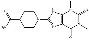 1-(1,3-DIMETHYL-2,6-DIOXO-2,3,6,7-TETRAHYDRO-1H-PURIN-8-YL)PIPERIDINE-4-CARBOXAMIDE Struktur