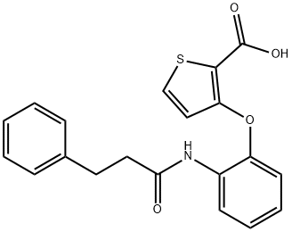 3-(2-[(3-PHENYLPROPANOYL)AMINO]PHENOXY)-2-THIOPHENECARBOXYLIC ACID Struktur