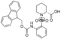 (R)-1-[2-(9H-FLUOREN-9-YLMETHOXYCARBONYLAMINO)-BENZENESULFONYL]-PIPERIDINE-2-CARBOXYLIC ACID Struktur