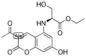 N-(3-ACETYL-7-HYDROXYCOUMARIN-5-AMIDO)-SERINE ETHYL ESTER Struktur