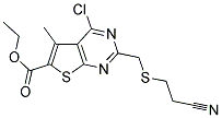 ETHYL 4-CHLORO-2-([(2-CYANOETHYL)THIO]METHYL)-5-METHYLTHIENO[2,3-D]PYRIMIDINE-6-CARBOXYLATE Struktur