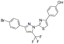 4-{2-[3-(4-BROMOPHENYL)-5-(TRIFLUOROMETHYL)-1H-PYRAZOL-1-YL]-1,3-THIAZOL-4-YL}PHENOL Struktur