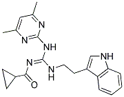 N'-(CYCLOPROPYLCARBONYL)-N-(4,6-DIMETHYL-2-PYRIMIDINYL)-N'-[2-(1H-INDOL-3-YL)ETHYL]GUANIDINE Struktur