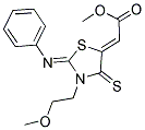 METHYL (2Z)-[(2Z)-3-(2-METHOXYETHYL)-2-(PHENYLIMINO)-4-THIOXO-1,3-THIAZOLIDIN-5-YLIDENE]ACETATE Struktur