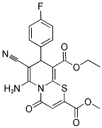 9-ETHYL 2-METHYL 6-AMINO-7-CYANO-8-(4-FLUOROPHENYL)-4-OXO-4H,8H-PYRIDO[2,1-B][1,3]THIAZINE-2,9-DICARBOXYLATE Struktur