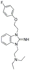 N,N-DIETHYL-2-{3-[2-(4-FLUOROPHENOXY)ETHYL]-2-IMINO-2,3-DIHYDRO-1H-BENZIMIDAZOL-1-YL}-1-ETHANAMINE Struktur