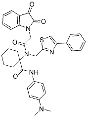 N-(4-(DIMETHYLAMINO)PHENYL)-1-(2-(2,3-DIOXOINDOLIN-1-YL)-N-((4-PHENYLTHIAZOL-2-YL)METHYL)ACETAMIDO)CYCLOHEXANECARBOXAMIDE Struktur