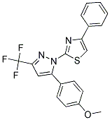 2-[5-(4-METHOXYPHENYL)-3-(TRIFLUOROMETHYL)-1H-PYRAZOL-1-YL]-4-PHENYL-1,3-THIAZOLE Struktur