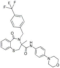 3-METHYL-N-(4-MORPHOLINOPHENYL)-5-OXO-4-(4-(TRIFLUOROMETHYL)BENZYL)-2,3,4,5-TETRAHYDROBENZO[F][1,4]THIAZEPINE-3-CARBOXAMIDE Struktur