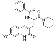 (Z)-N-(1-(7-METHOXY-2-OXO-1,2-DIHYDROQUINOLIN-3-YL)-3-OXO-3-(PIPERIDIN-1-YL)PROP-1-EN-2-YL)BENZAMIDE Struktur