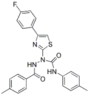 N-(4-METHYLPHENYL)-1-[4-(4-FLUOROPHENYL)-1,3-THIAZOL-2-YL]-2-(4-METHYLBENZOYL)-1-HYDRAZINECARBOXAMIDE Struktur