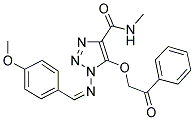 1-{[(1Z)-(4-METHOXYPHENYL)METHYLENE]AMINO}-N-METHYL-5-(2-OXO-2-PHENYLETHOXY)-1H-1,2,3-TRIAZOLE-4-CARBOXAMIDE Struktur