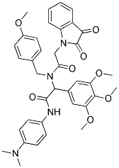 N-(4-(DIMETHYLAMINO)PHENYL)-2-(2-(2,3-DIOXOINDOLIN-1-YL)-N-(4-METHOXYBENZYL)ACETAMIDO)-2-(3,4,5-TRIMETHOXYPHENYL)ACETAMIDE Struktur