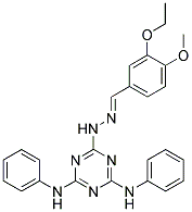 (E)-6-(2-(3-ETHOXY-4-METHOXYBENZYLIDENE)HYDRAZINYL)-N2,N4-DIPHENYL-1,3,5-TRIAZINE-2,4-DIAMINE Struktur