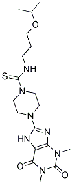 N-(3-ISOPROPOXYPROPYL)-4-(1,3-DIMETHYL-2,6-DIOXO-2,3,6,7-TETRAHYDRO-1H-PURIN-8-YL)PIPERAZINE-1-CARBOTHIOAMIDE Struktur