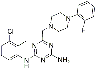 N2-(3-CHLORO-2-METHYLPHENYL)-6-((4-(2-FLUOROPHENYL)PIPERAZIN-1-YL)METHYL)-1,3,5-TRIAZINE-2,4-DIAMINE Struktur