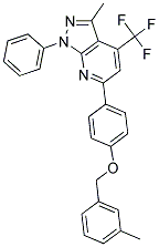 3-METHYL-1-PHENYL-6-{4-[(3-METHYLBENZYL)OXY]PHENYL}-4-(TRIFLUOROMETHYL)-1H-PYRAZOLO[3,4-B]PYRIDINE Struktur