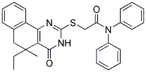 2-[(5-ETHYL-5-METHYL-4-OXO-3,4,5,6-TETRAHYDROBENZO[H]QUINAZOLIN-2-YL)SULFANYL]-N,N-DIPHENYLACETAMIDE Struktur