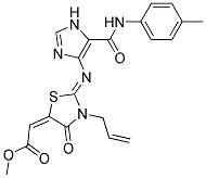 METHYL (2E)-{(2Z)-3-ALLYL-2-[(5-{[(4-METHYLPHENYL)AMINO]CARBONYL}-1H-IMIDAZOL-4-YL)IMINO]-4-OXO-1,3-THIAZOLIDIN-5-YLIDENE}ACETATE Struktur