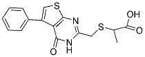 2-[[(4-OXO-5-PHENYL-3,4-DIHYDROTHIENO[2,3-D]PYRIMIDIN-2-YL)METHYL]THIO]PROPANOIC ACID Struktur