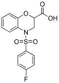 4-[(4-FLUOROPHENYL)SULFONYL]-3,4-DIHYDRO-2H-1,4-BENZOXAZINE-2-CARBOXYLIC ACID Struktur