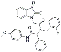 2-(2,3-DIOXOINDOLIN-1-YL)-N-(2-FLUOROBENZYL)-N-(2-(4-METHOXYPHENYLAMINO)-2-OXO-1-PHENYLETHYL)ACETAMIDE Struktur