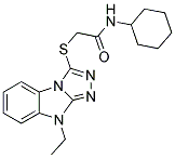 N-CYCLOHEXYL-2-(9-ETHYL-9H-BENZO[4,5]IMIDAZO[2,1-C][1,2,4]TRIAZOL-3-YLSULFANYL)-ACETAMIDE Struktur