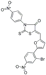 (5Z)-5-{[5-(2-BROMO-4-NITROPHENYL)-2-FURYL]METHYLENE}-3-(4-NITROPHENYL)-2-THIOXO-1,3-THIAZOLIDIN-4-ONE Struktur