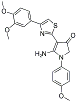 5-AMINO-4-[4-(3,4-DIMETHOXY-PHENYL)-THIAZOL-2-YL]-1-(4-METHOXY-PHENYL)-1,2-DIHYDRO-PYRROL-3-ONE Struktur